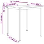 vidaXL Table de salle à manger / Table de repas Blanc 70 x 70 x 75 cm