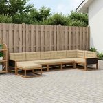 vidaXL Ensemble de canapés d'extérieur 7 Pièces Naturel et Beige
