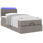 vidaXL Cadre de lit ottoman avec matelas taupe 90x190 cm tissu
