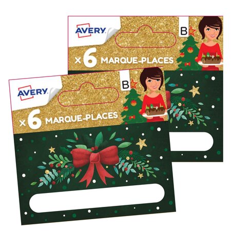 Lot de 12 marque-places de Noël traditionnels couronne