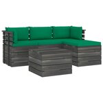 vidaXL Salon palette de jardin 5 Pièces avec coussins Bois de pin massif