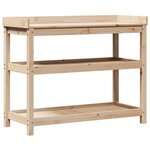 vidaXL Table de rempotage avec étagères 108x45x86 5 cm bois massif pin