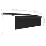 vidaXL Auvent automatique rétractable avec store 4x3 m Anthracite