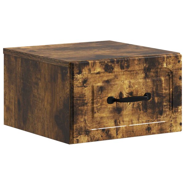 vidaXL Cabinet de chevet mural Chêne fumé 34 5 x 33 x 20 cm