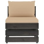 Vidaxl salon de jardin 5 pièces avec coussins bois imprégné de gris