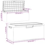 vidaXL Boîte de rangement jardin coussin de siège marron 350 L PP