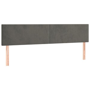 vidaXL Têtes de lit 2 Pièces Gris foncé 100x5x78/88 cm Velours