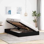 vidaXL Lit de Rangement avec tête de lit Noir 135 x 190 cm Velours