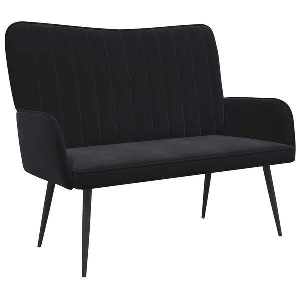 vidaXL Sofa 2 places Noir 115 x 61 x 87 cm Velours