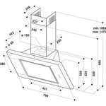 Whirlpool akr808/1ix hotte décorative - evacuation et recyclage - 647 m3 air / h max - 68 db max - 3 vitesses - l 80 cm - inox