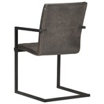 vidaXL Chaises à manger cantilever lot de 2 gris cuir véritable