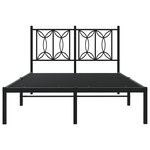 vidaXL Cadre de lit métal sans matelas avec tête de lit noir 120x190cm