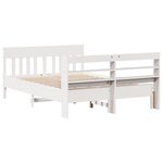 vidaXL Cadre de lit sans matelas blanc 135x190 cm bois de pin massif