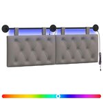 vidaXL Tête de lit suspendue Taupe Tissu