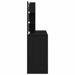 vidaXL Table de maquillage LED Chêne noir 140 x 40 x 140 cm