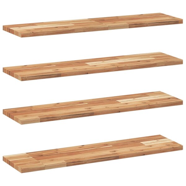vidaXL Étagères flottantes 4 Pièces 100x20x2 cm acacia massif à l'huile