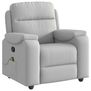 vidaXL Fauteuil de massage inclinable gris nuage tissu