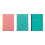 Lot De 3 Carnets A5 Lignés - Rose  Vert - Draeger paris