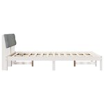 vidaXL Cadre de lit avec tête de lit Blanc et gris clair 140 x 190 cm