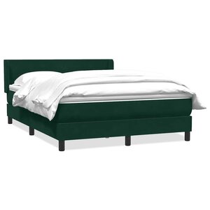 vidaXL Sommier à lattes de lit et matelas vert foncé 160x220cm velours