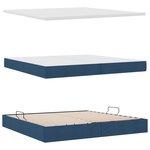 vidaXL Lit avec rangement et matelas avec matelas Bleu 200 x 200 cm
