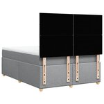vidaXL Sommier à lattes de lit avec matelas Gris clair 140x190cm Tissu
