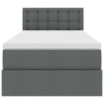 vidaXL Lit avec rangement et matelas Gris foncé 90 x 200 cm