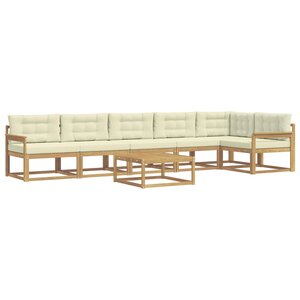 vidaXL Ensemble de canapés d'extérieur 7 Pièces Blanc et crème