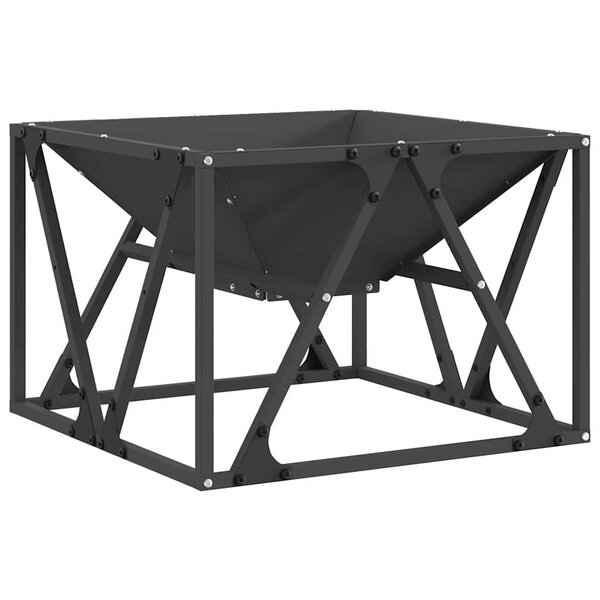 vidaXL Boule de feu Noir 50 x 50 x 35 cm Acier patiné