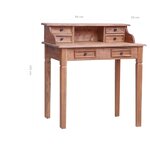 vidaXL Bureau d'écriture et tiroirs 90x50x101 cm bois massif d'acajou