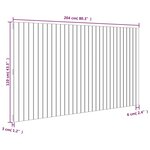 vidaXL Tête de lit murale Noir 204x3x110 cm Bois massif de pin