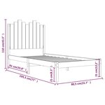 vidaXL Cadre de lit Blanc Bois de pin massif 75x190 cm Petit simple