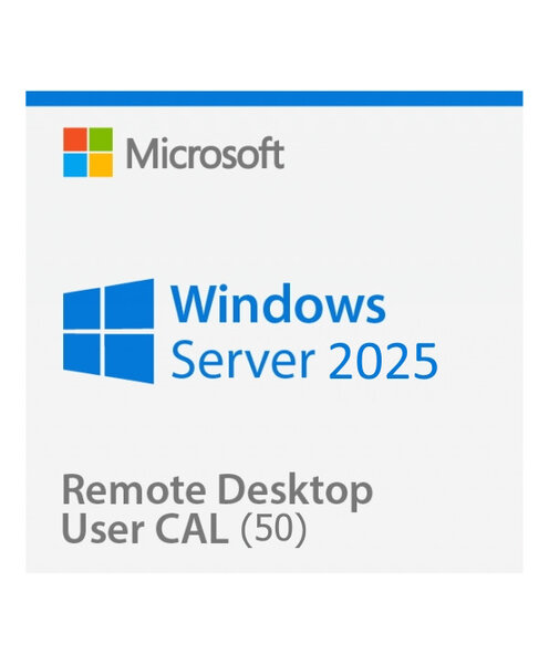 Microsoft Windows Server 2025 Remote Desktop Services (RDS) 50 user connections - Clé licence à télécharger