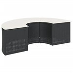 vidaXL Salon de jardin 2 Pièces demi-rond noir résine tressée