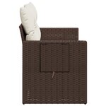 vidaXL Canapé de jardin avec coussins 2 places marron résine tressée