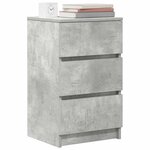 vidaXL Tables de chevet avec 3 tiroirs 2 Pièces gris béton 39x35x65 cm