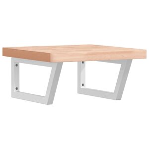 vidaXL Étagère de vasque murale acier et bois massif de hêtre