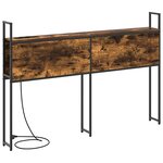 vidaXL Headboard de Rangement avec Station de Charge Chêne fumé 135 cm