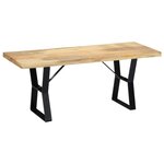 Banquette pouf tabouret meuble banc 110 cm bois de manguier massif 3002244