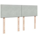 vidaXL Sommier à lattes de lit et matelas Gris clair 140x190cm Velours