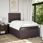 vidaXL Sommier à lattes de lit avec matelas Marron foncé 120x200 cm