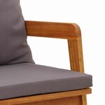 vidaXL Banc de jardin avec coussin Marron Bois d'acacia massif