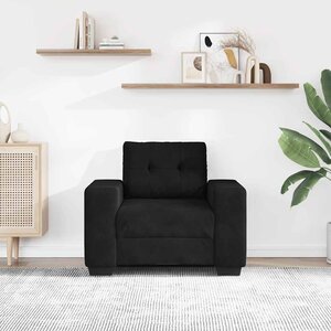 vidaXL Fauteuil noir 100x78x80 cm velours