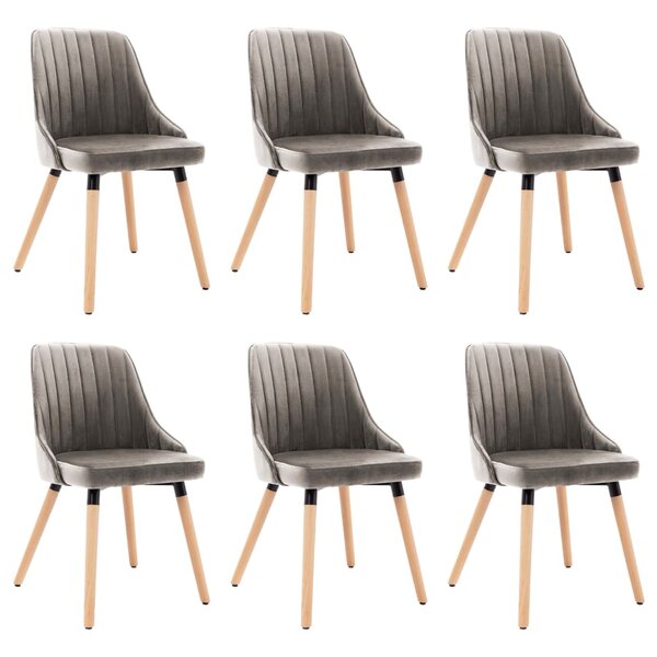 vidaXL Chaises à manger lot de 6 gris clair velours