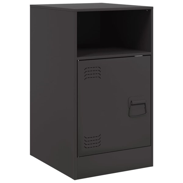 vidaXL Table de chevet noir 34 5x39x62 cm acier