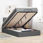 vidaXL Lit ottoman avec matelas gris foncé 120x190 cm tissu