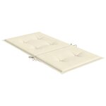 vidaXL Coussins de chaise de jardin à dossier bas lot de 2 crème