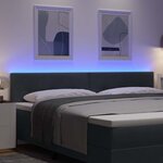 vidaXL Tête de lit LED avec des lumières à LED Gris 200 cm Polyester