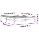 vidaXL Cadre de lit sonoma gris 120x200 cm bois d'ingénierie et métal