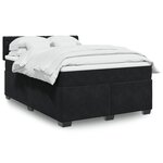vidaXL Sommier à lattes de lit avec matelas Noir 140x200 cm Velours